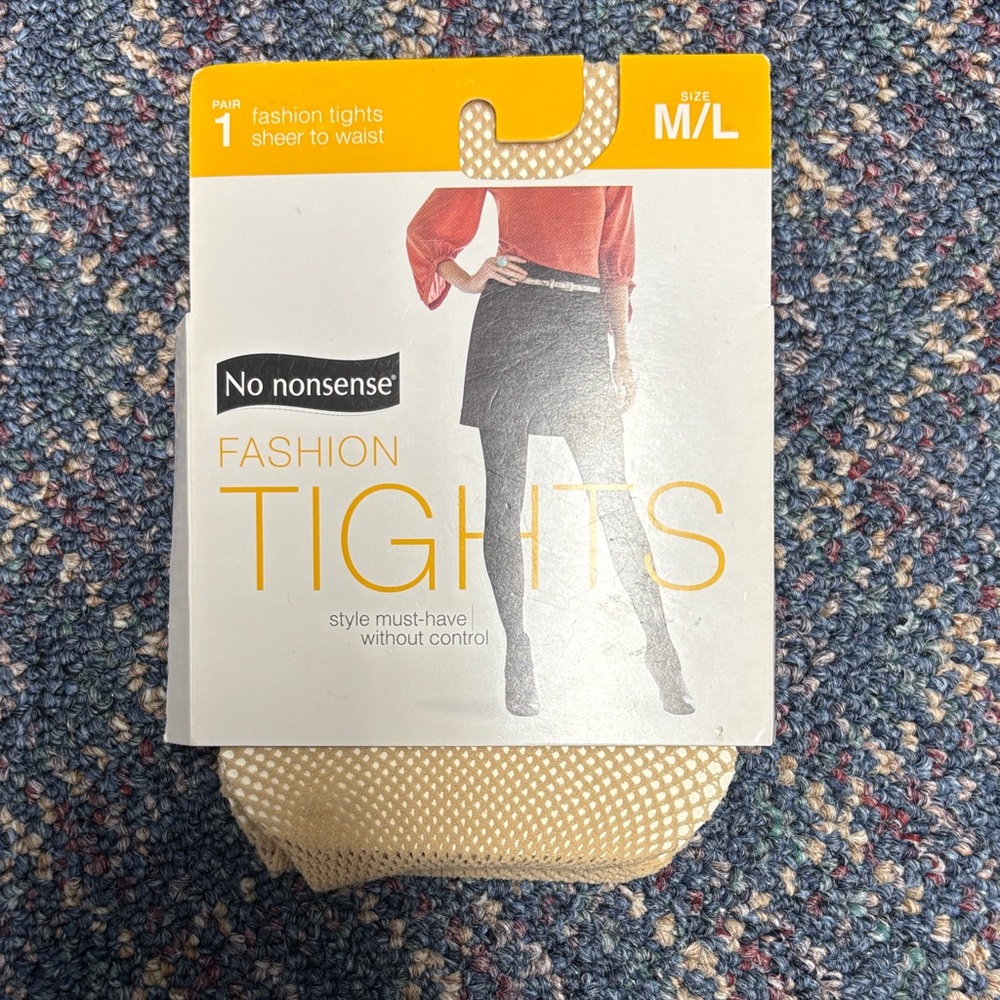 New No Nonsense Fashion Tights - Cream, size M/L
